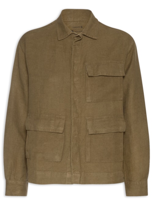 Jaqueta Feminina Linen Recorte – Marrom