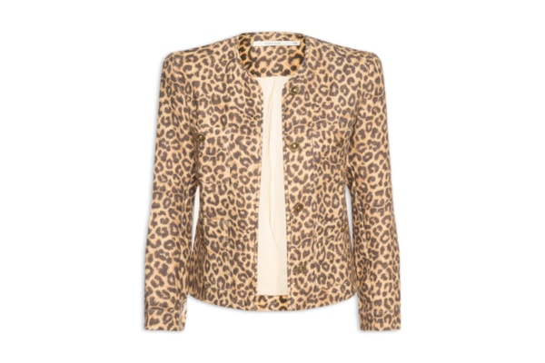 Jaqueta Feminina Linho Estampa Onça - Animal Print
