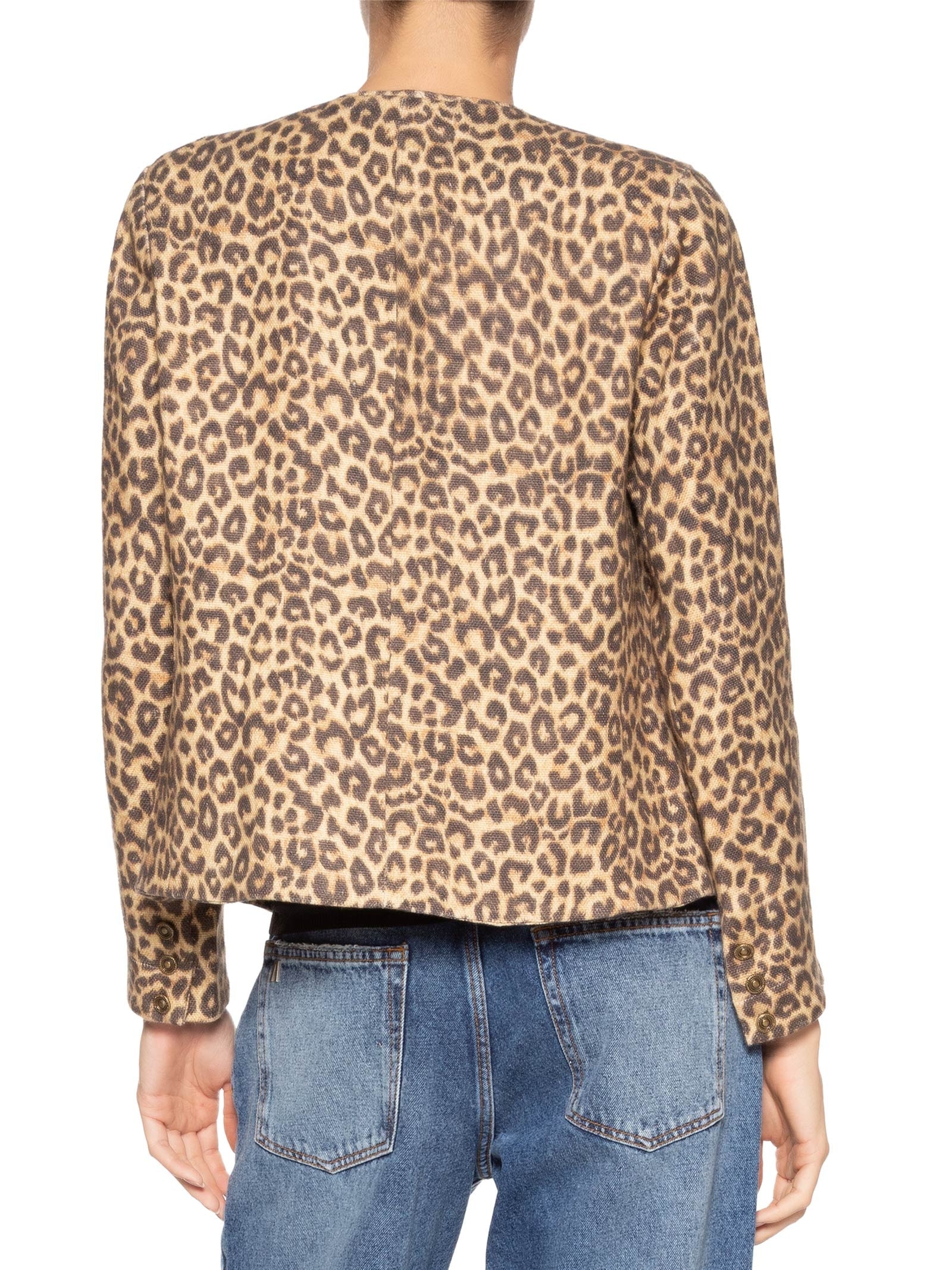 Jaqueta Feminina Linho Estampa Onça Animal Print Maria Filó