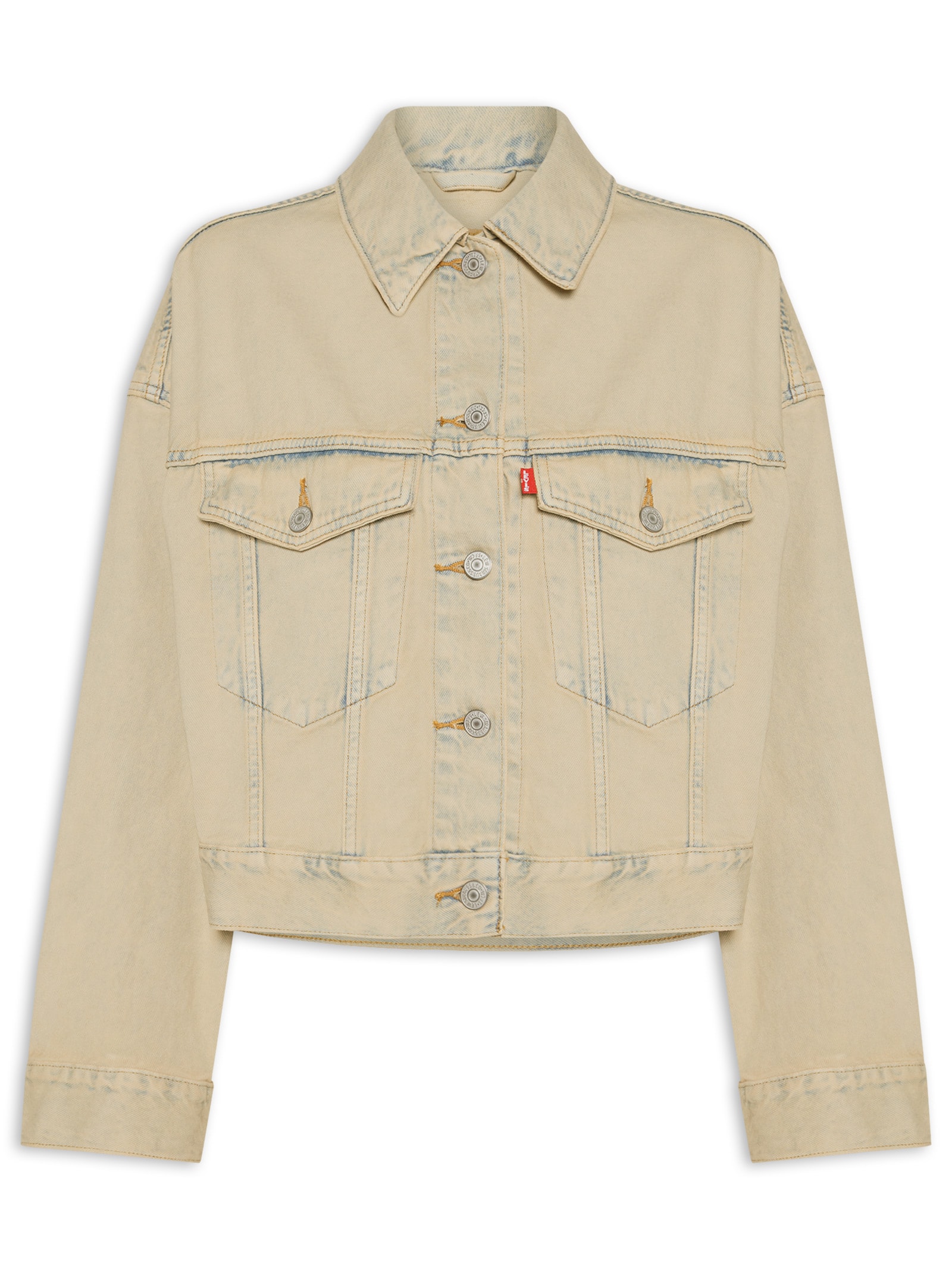 Jaqueta Feminina Loose Crop Trucker Bege Levi's