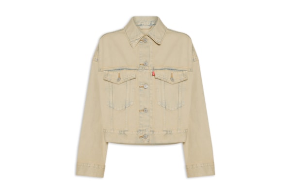 Jaqueta Feminina Loose Crop Trucker - Bege