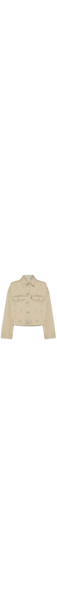 Jaqueta Feminina Loose Crop Trucker - Bege