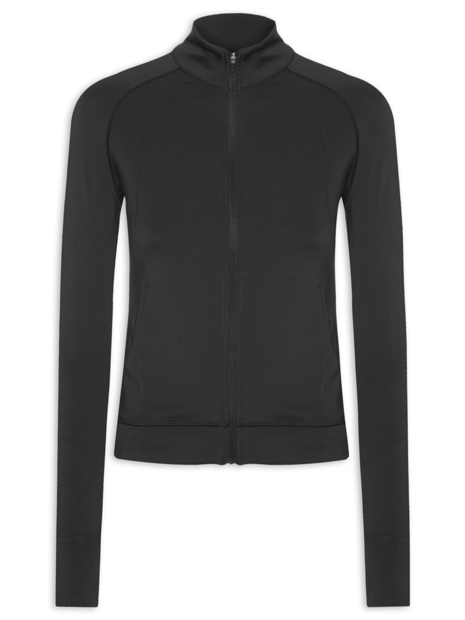 Jaqueta Feminina Manga Longa Preto Hering Sports