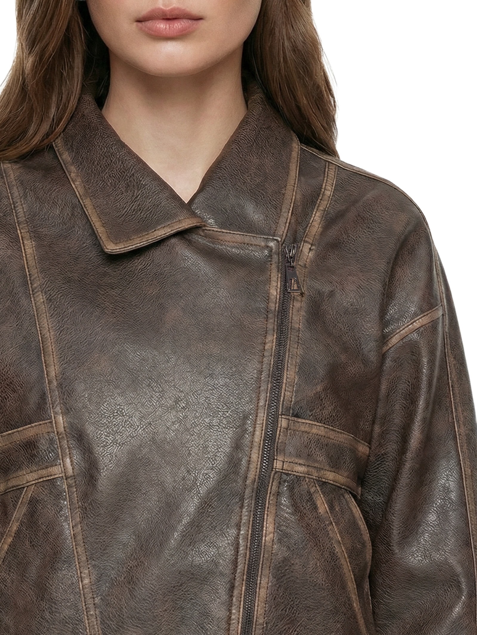 Jaqueta Feminina Marrom Open