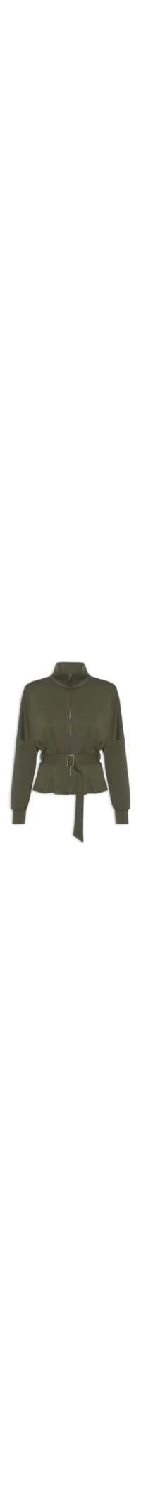 Jaqueta Feminina Moletom com Pregas – Verde