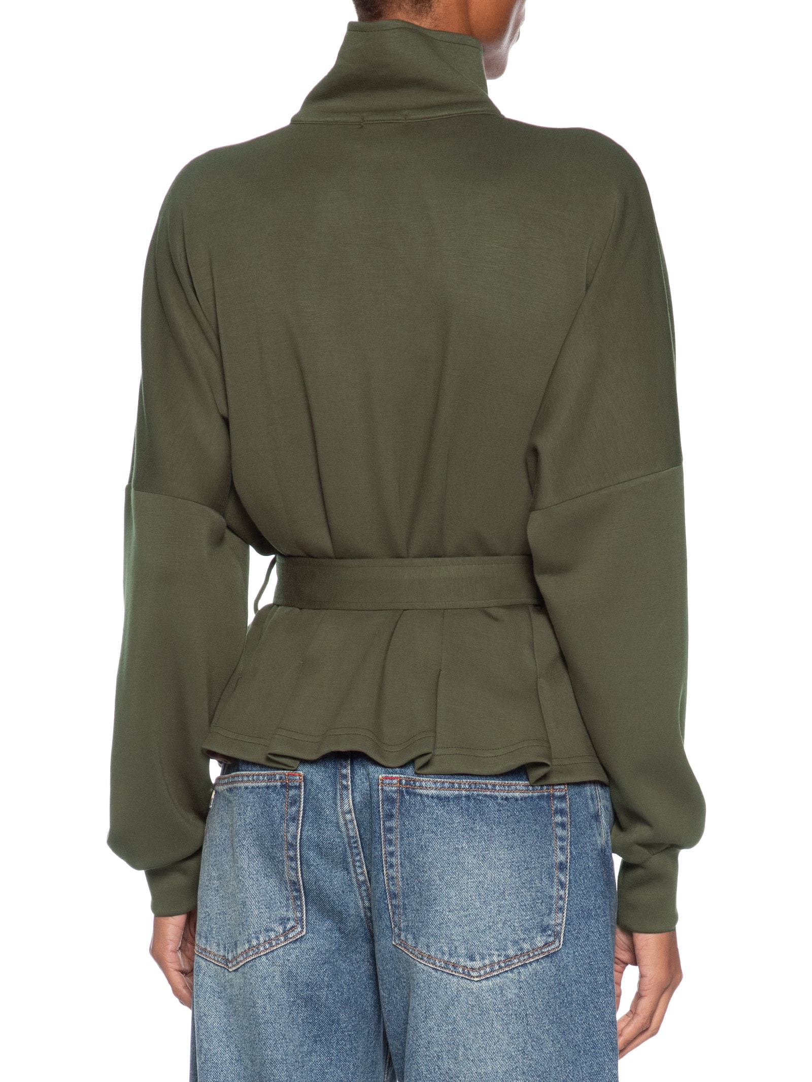 Jaqueta Feminina Moletom com Pregas – Verde Basiq