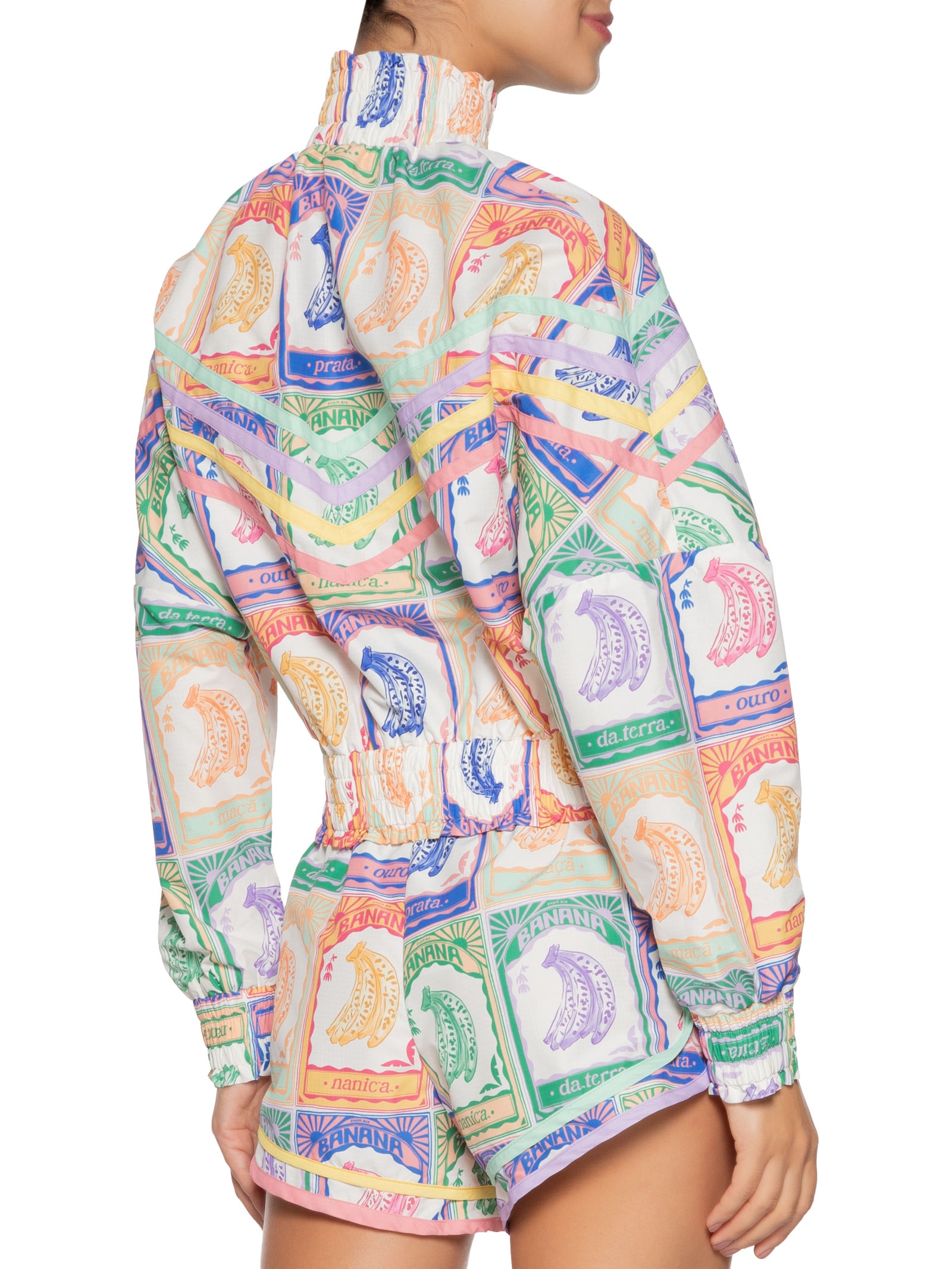 Jaqueta Feminina Nylon Banana Selo Bege Farm Praia