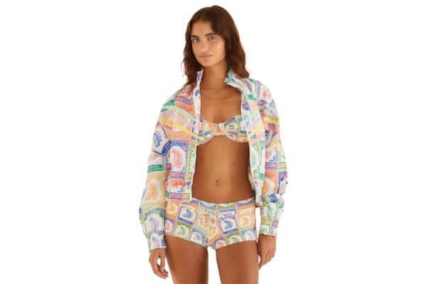 Jaqueta Feminina Nylon Banana Selo - Bege