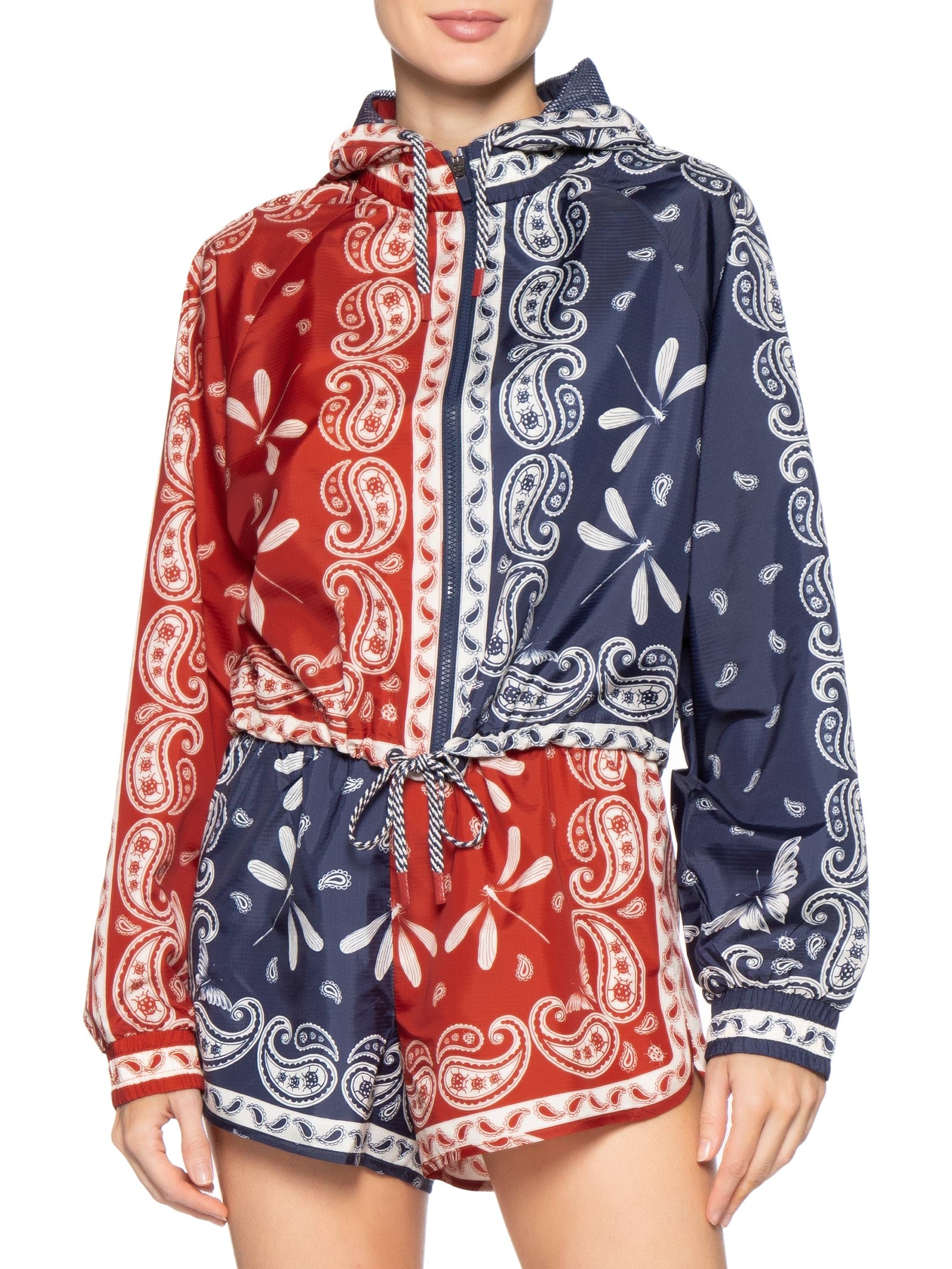 Jaqueta Feminina Nylon Bandana Jardim Vermelho Farm Praia
