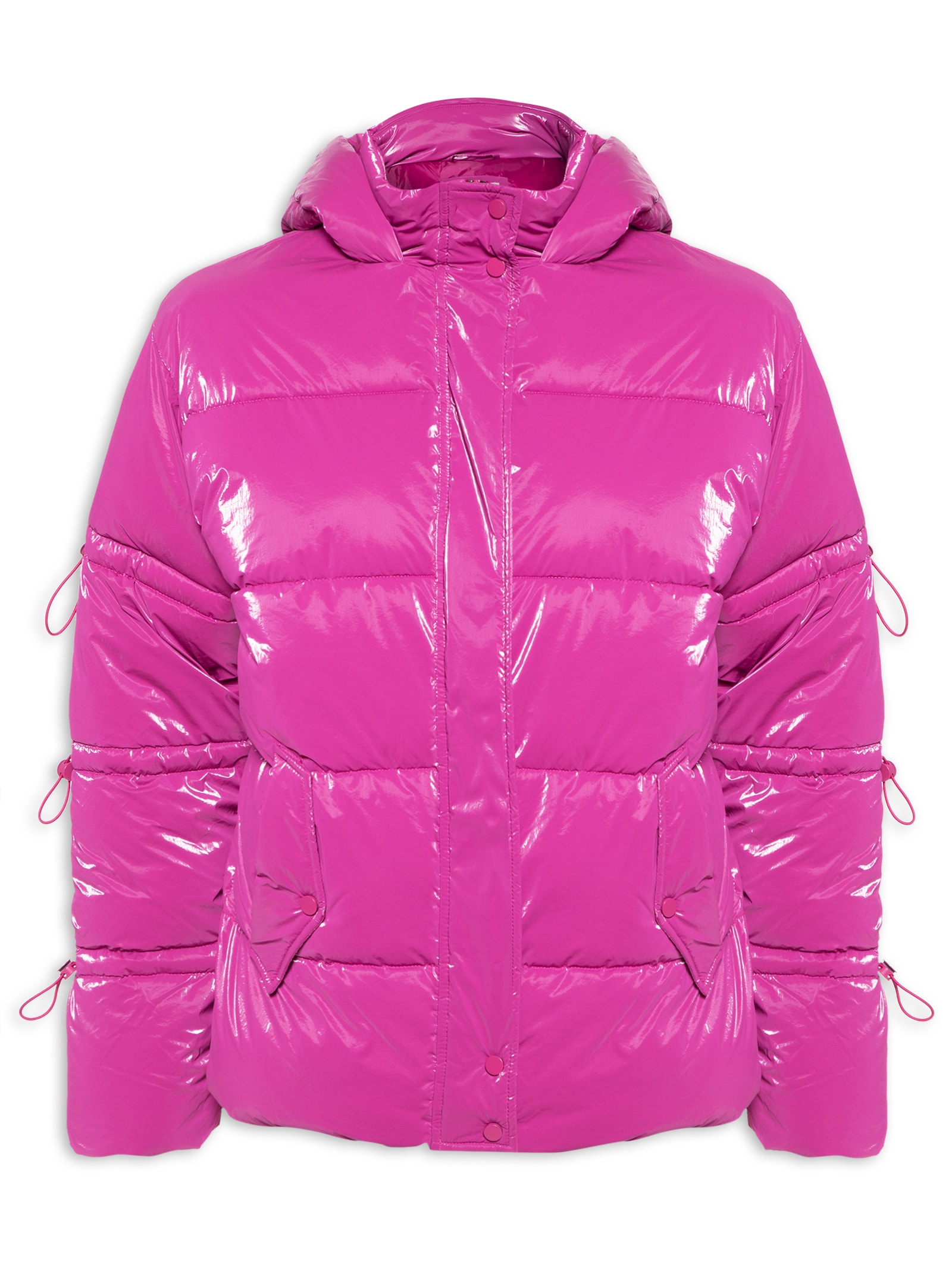 Jaqueta Feminina Nylon Padding Stopper Manga - Rosa - Animale Jeans