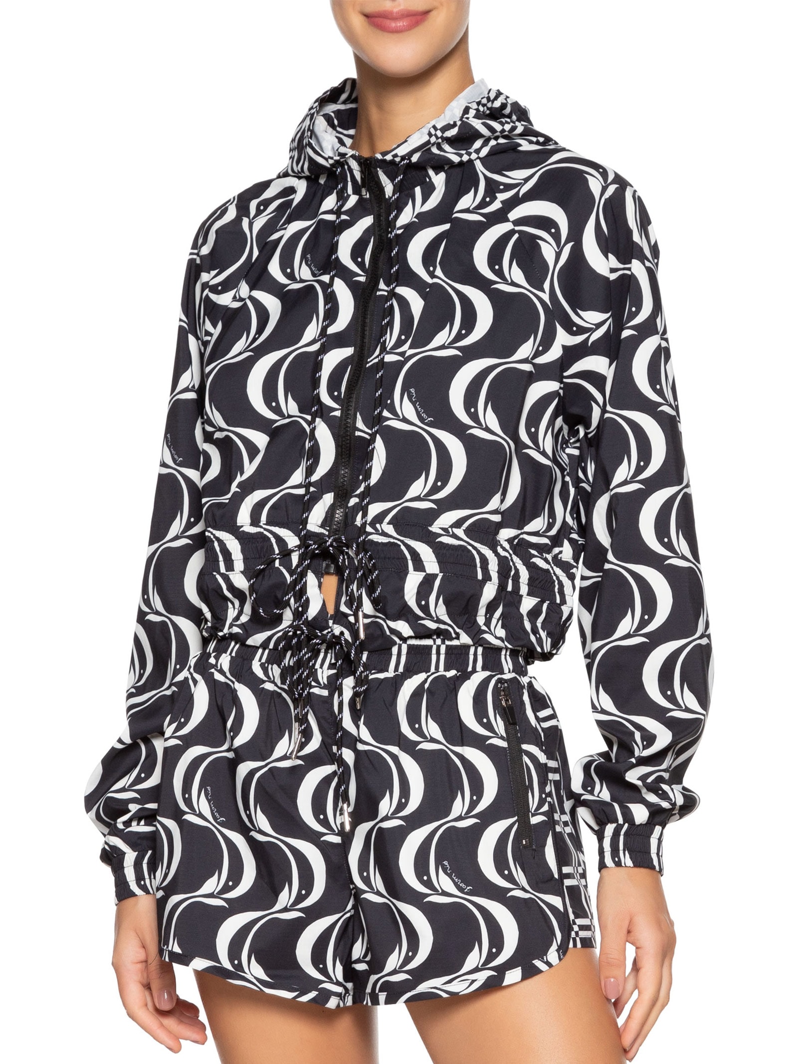 Jaqueta Feminina Nylon Peixe Copa - Preto - Farm Praia