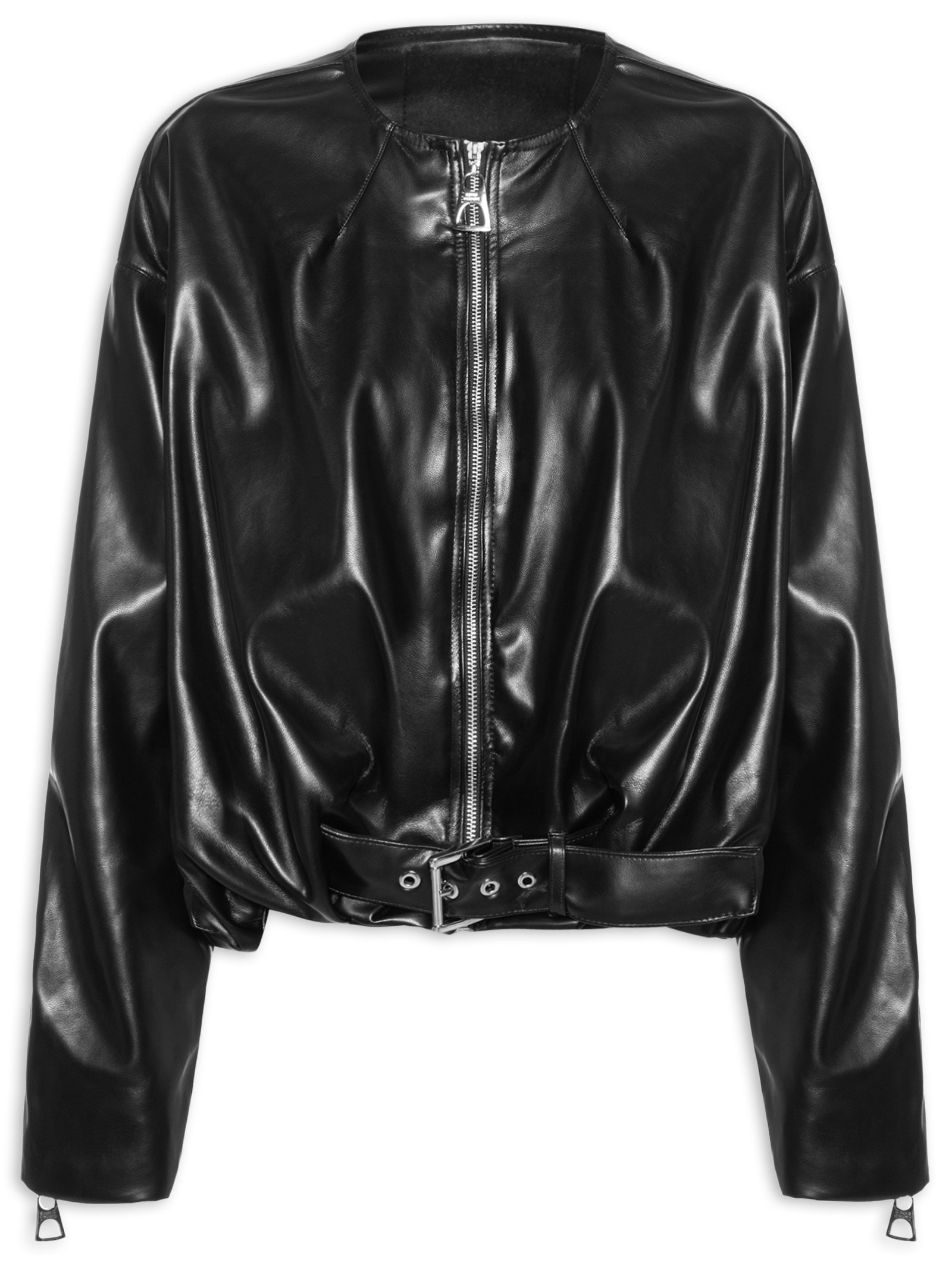 Jaqueta Feminina Ombro Descolado Preto Lança Perfume