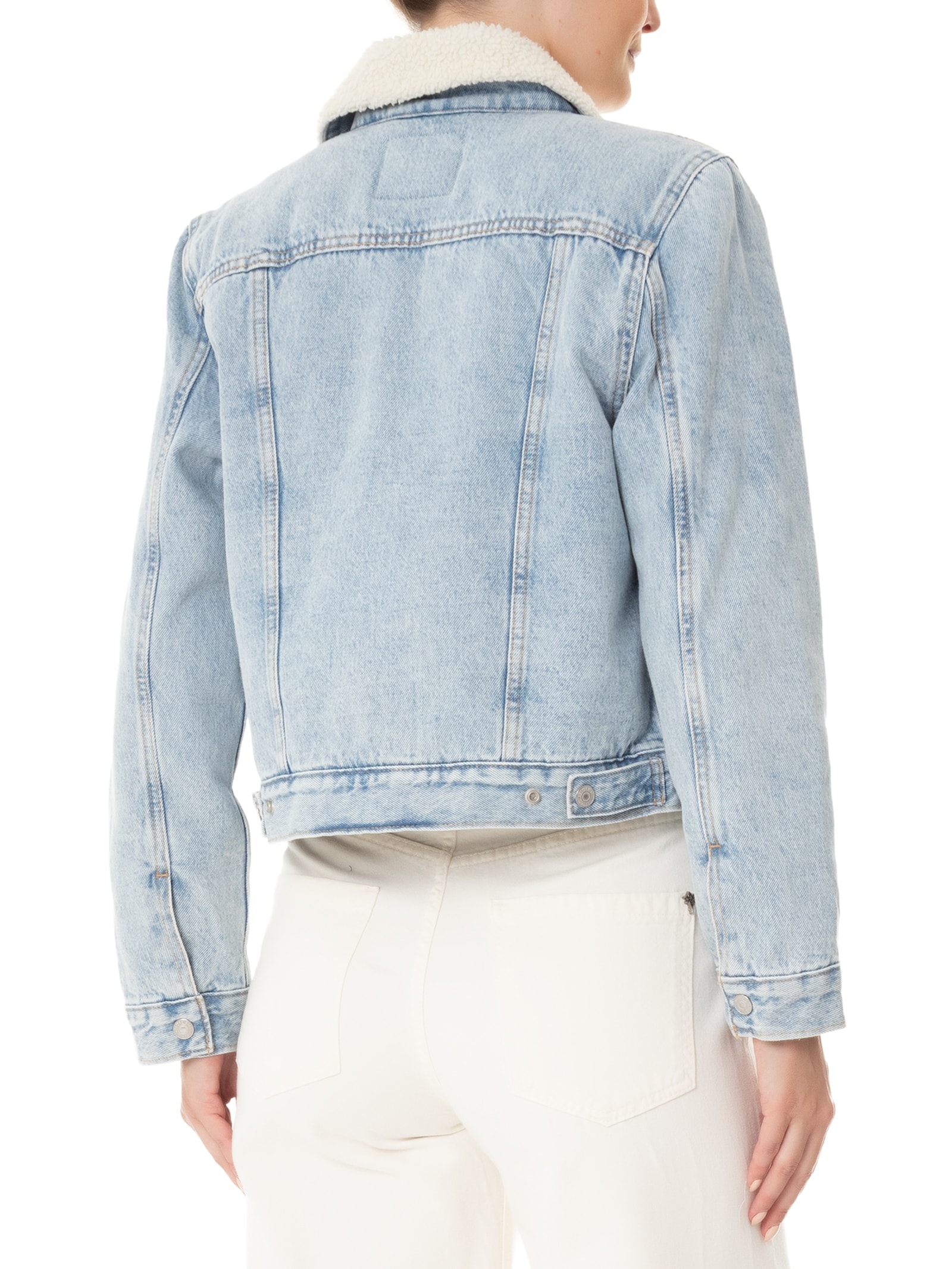 Jaqueta Feminina Original Sherpa Trucker Azul Levi's