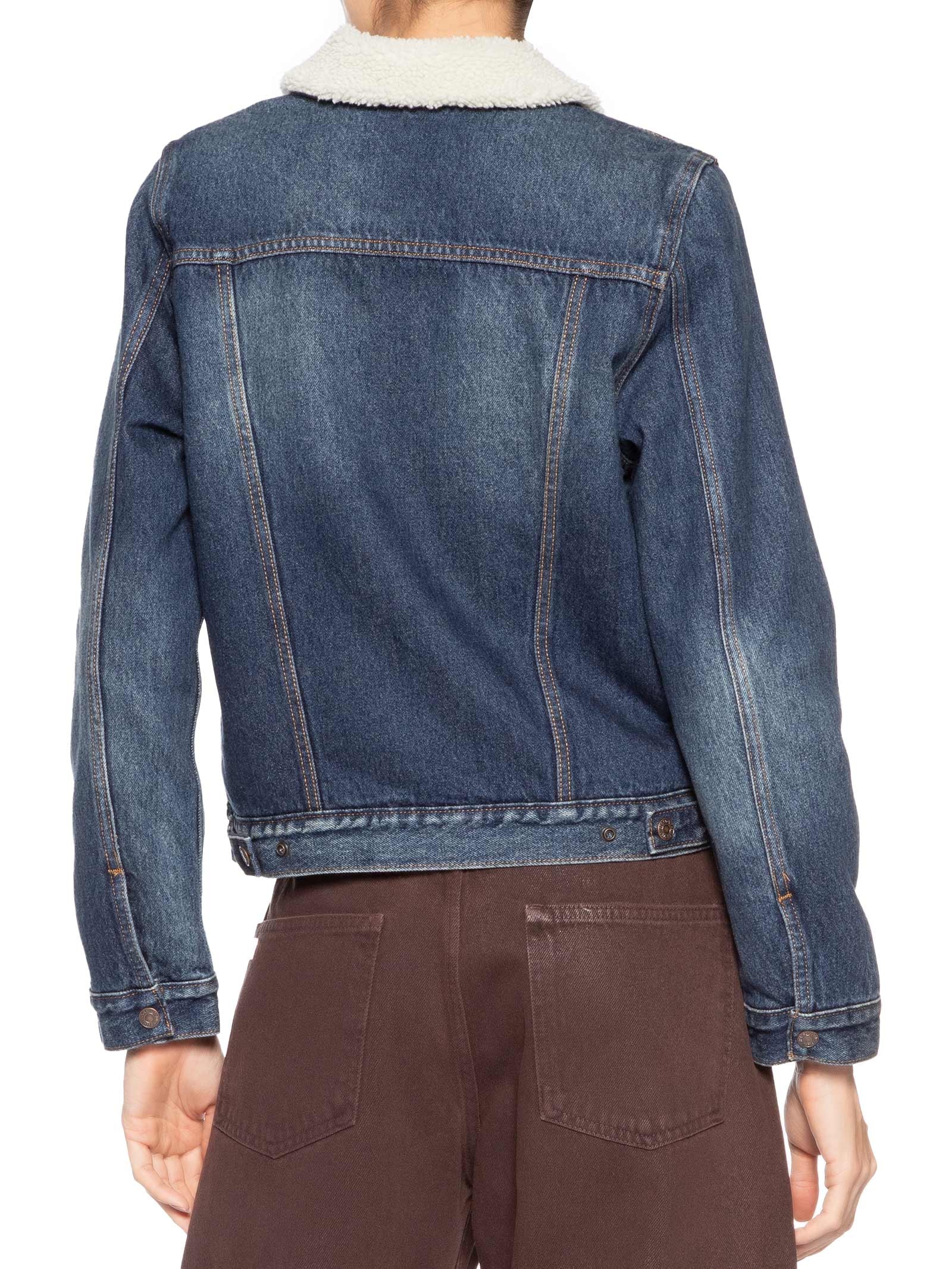 Jaqueta Feminina Original Sherpa Trucker Azul Levi's