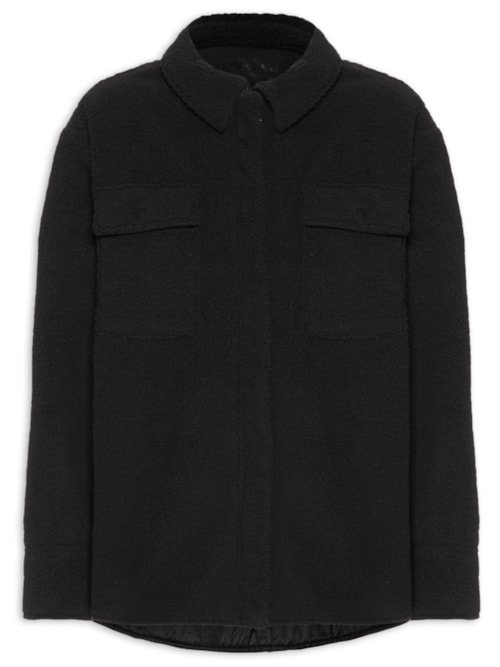 Jaqueta Feminina Oversized Montanhismo Double Face - Preto