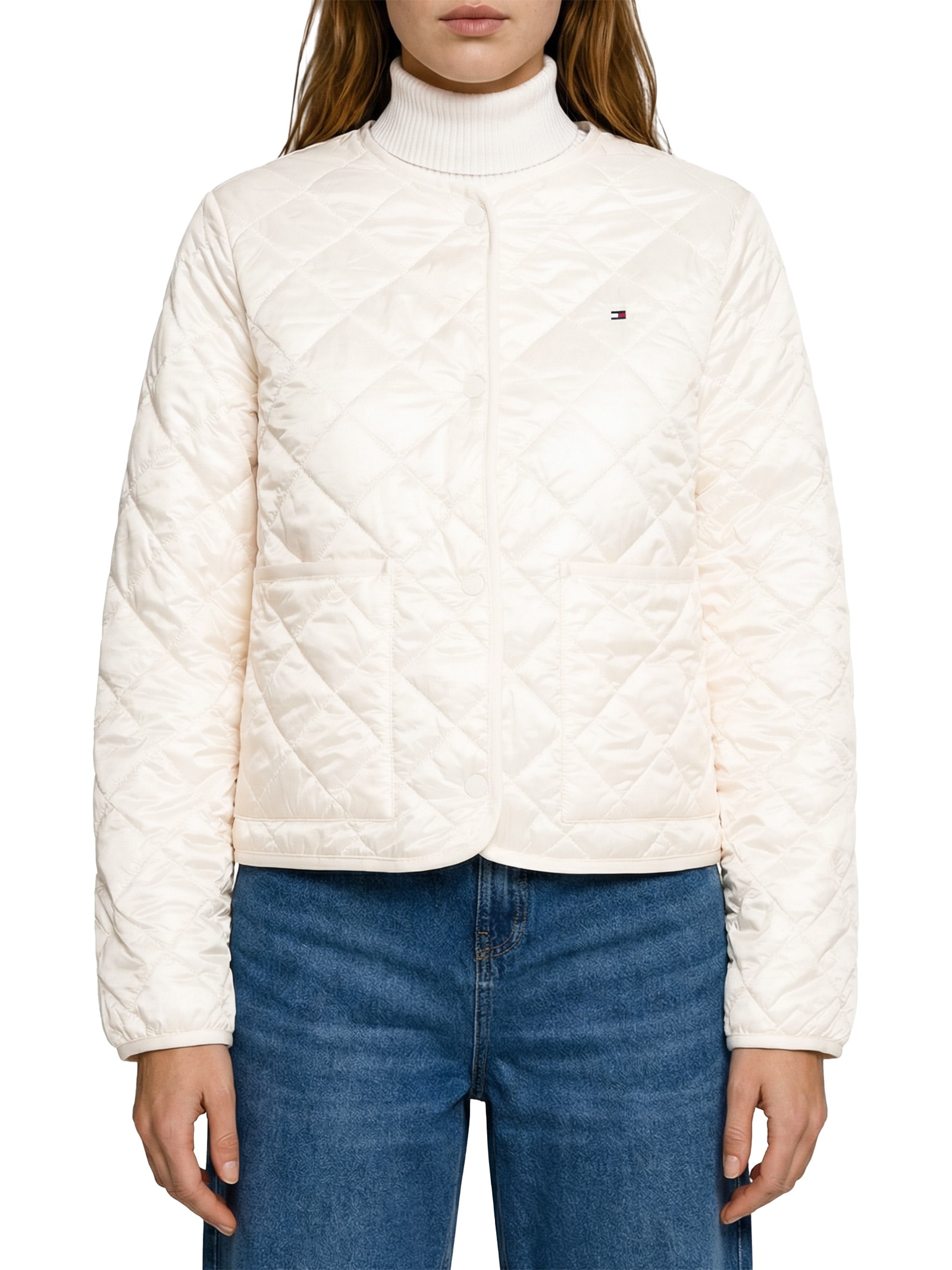 Jaqueta Feminina Padded Quilted Off White Tommy Hilfiger