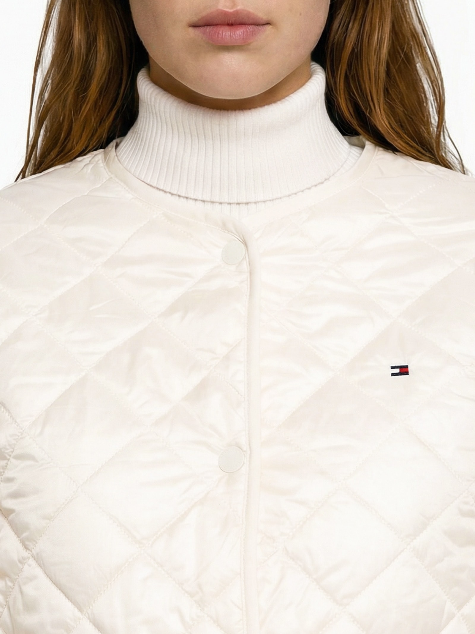 Jaqueta Feminina Padded Quilted Off White Tommy Hilfiger