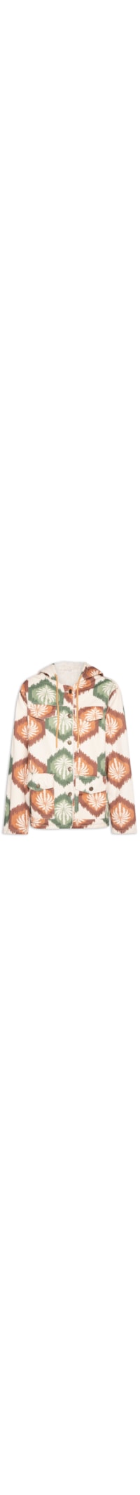 Jaqueta Feminina Parka Estampada Dublada Sherpa - Bege