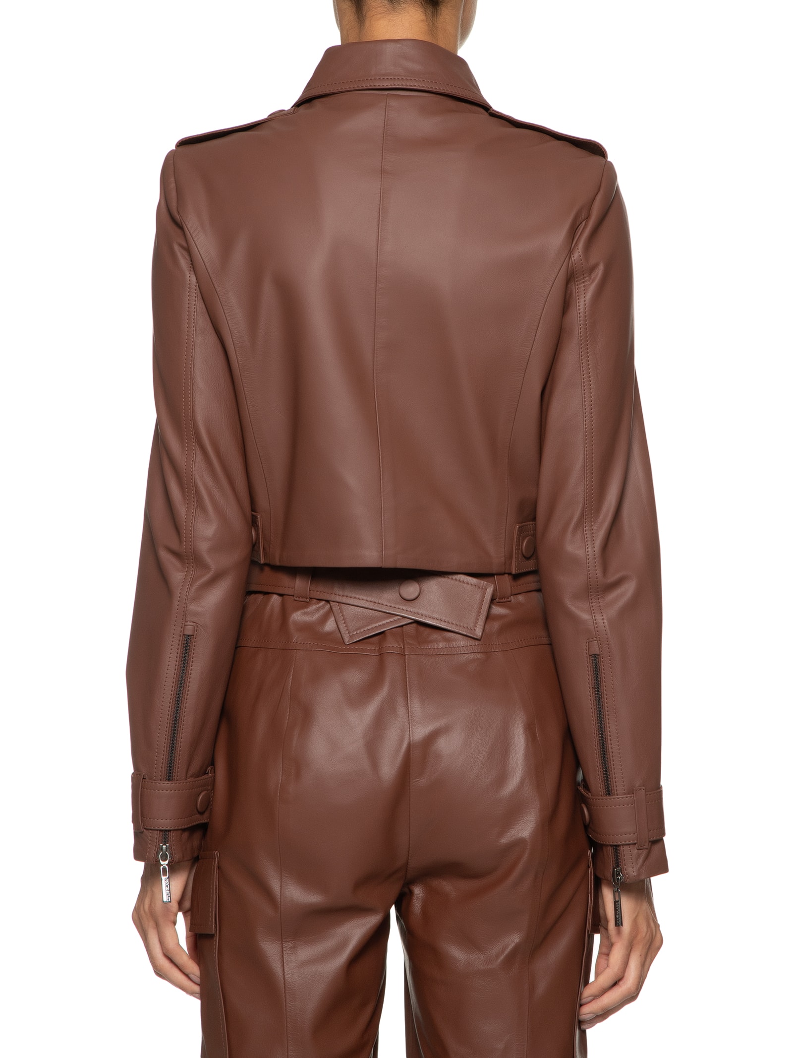 Jaqueta Feminina Paty Couro Marrom Le Lis