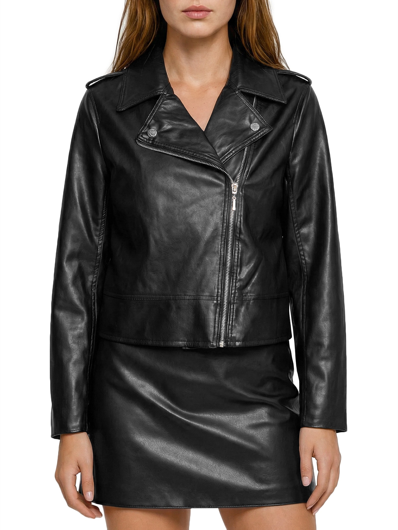 Jaqueta Feminina Perfecto De Pu Preto My Favorite