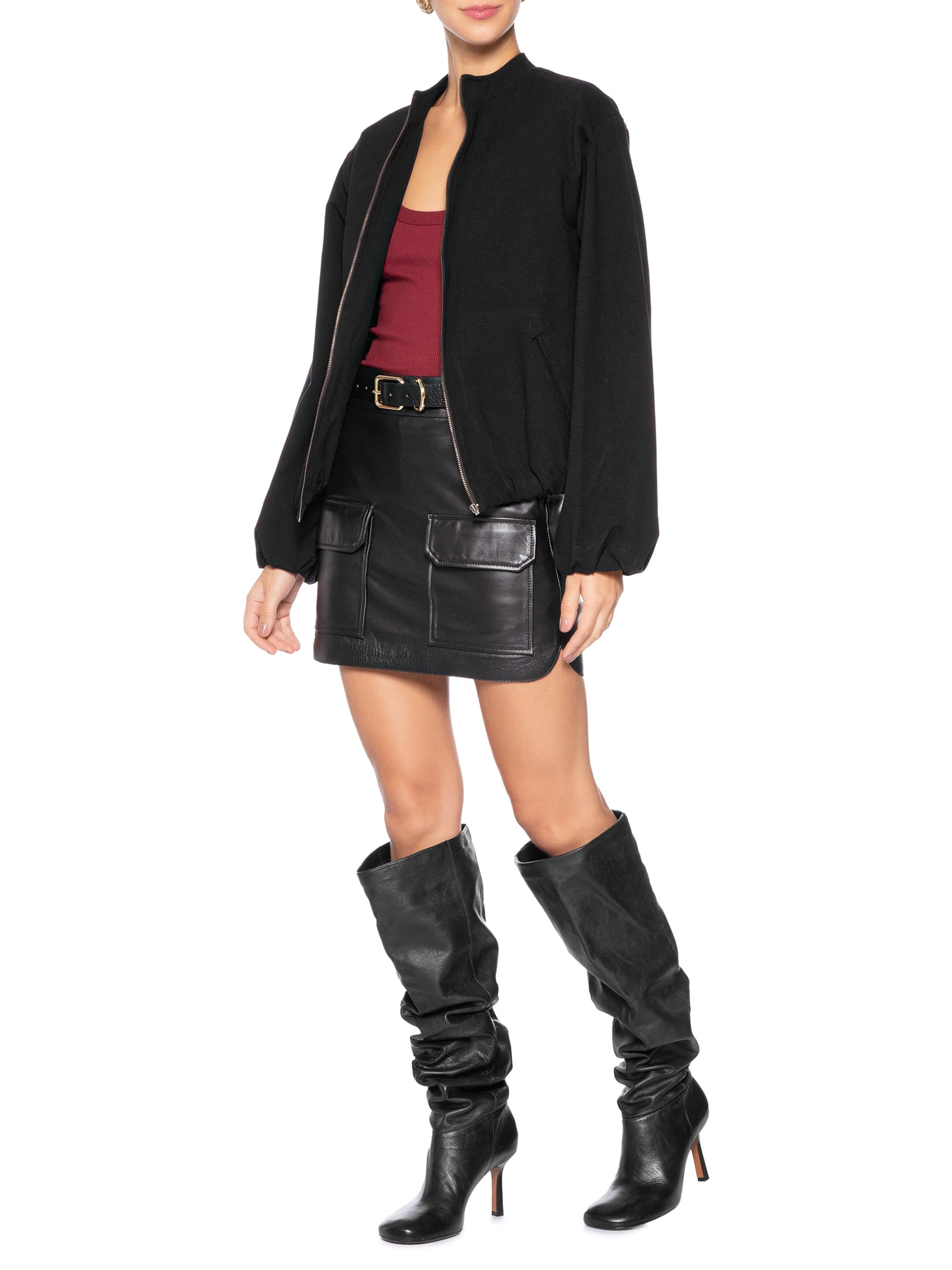 Jaqueta Feminina Pesponto Preto Animale