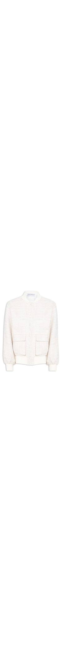 Jaqueta Feminina Plano Bomber Tweed Texturizado - Off White