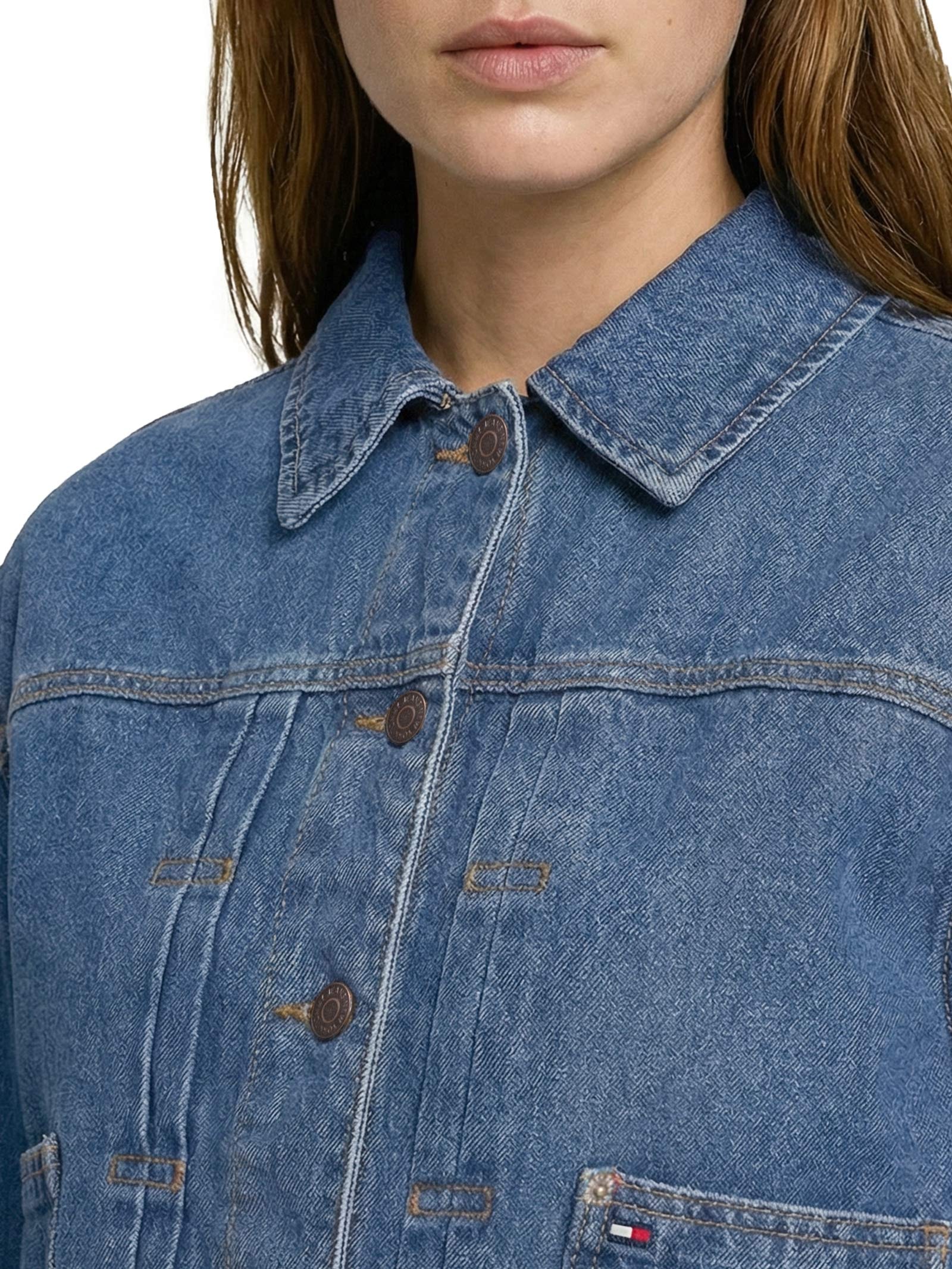 Jaqueta Feminina Pleated Azul Tommy Jeans