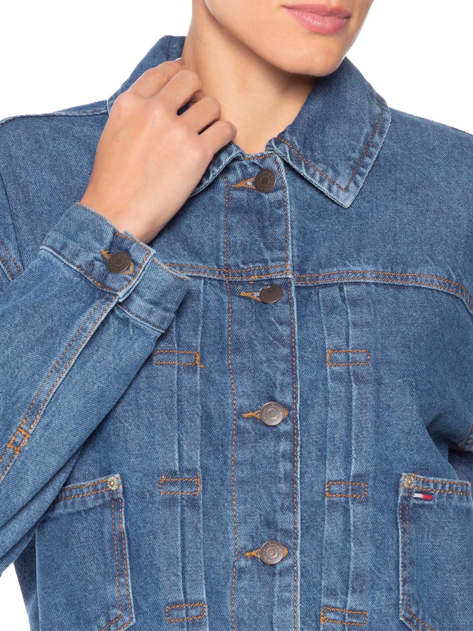 Jaqueta Feminina Pleated Azul Tommy Jeans