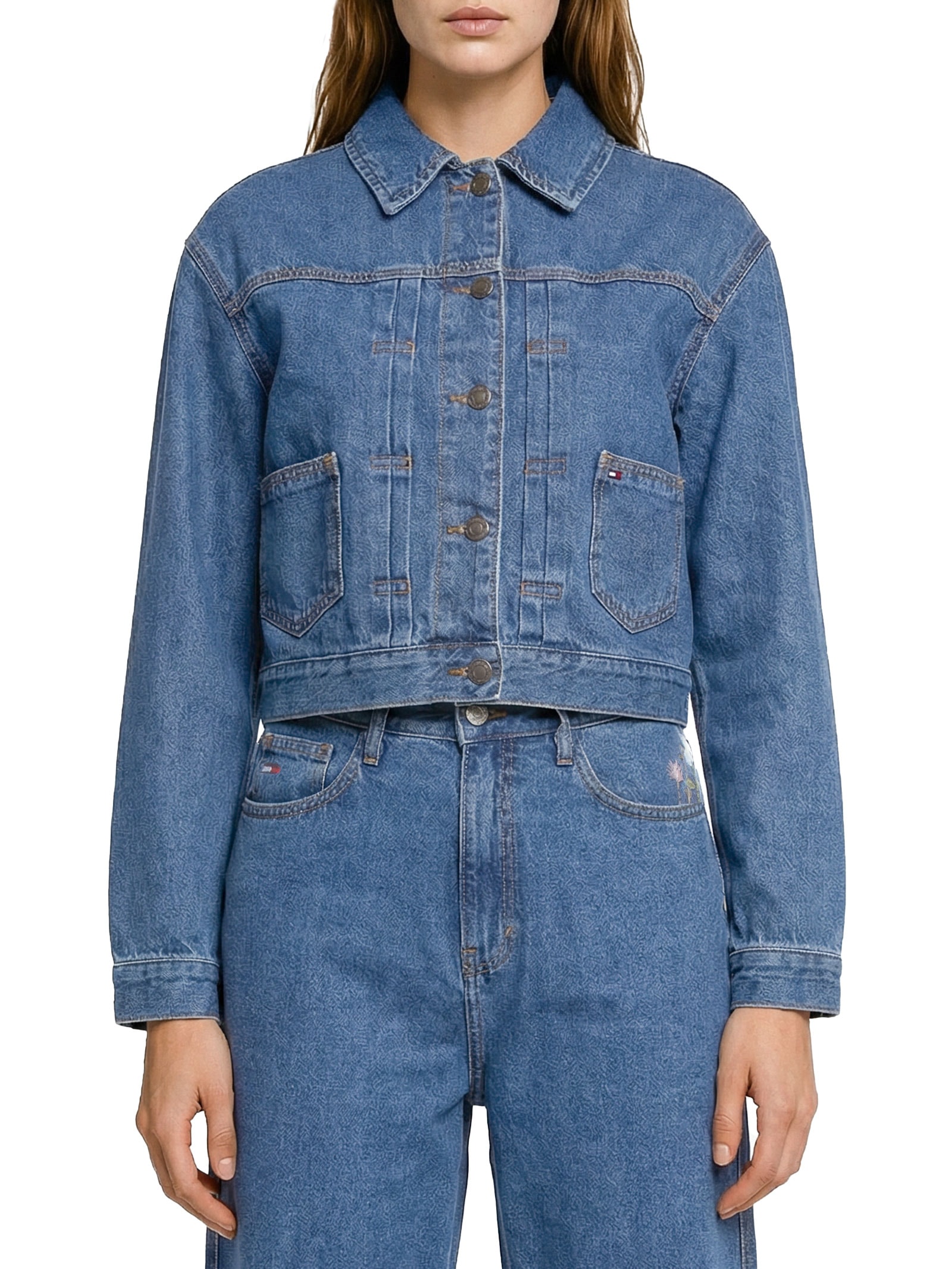 Jaqueta Feminina Pleated Azul Tommy Jeans