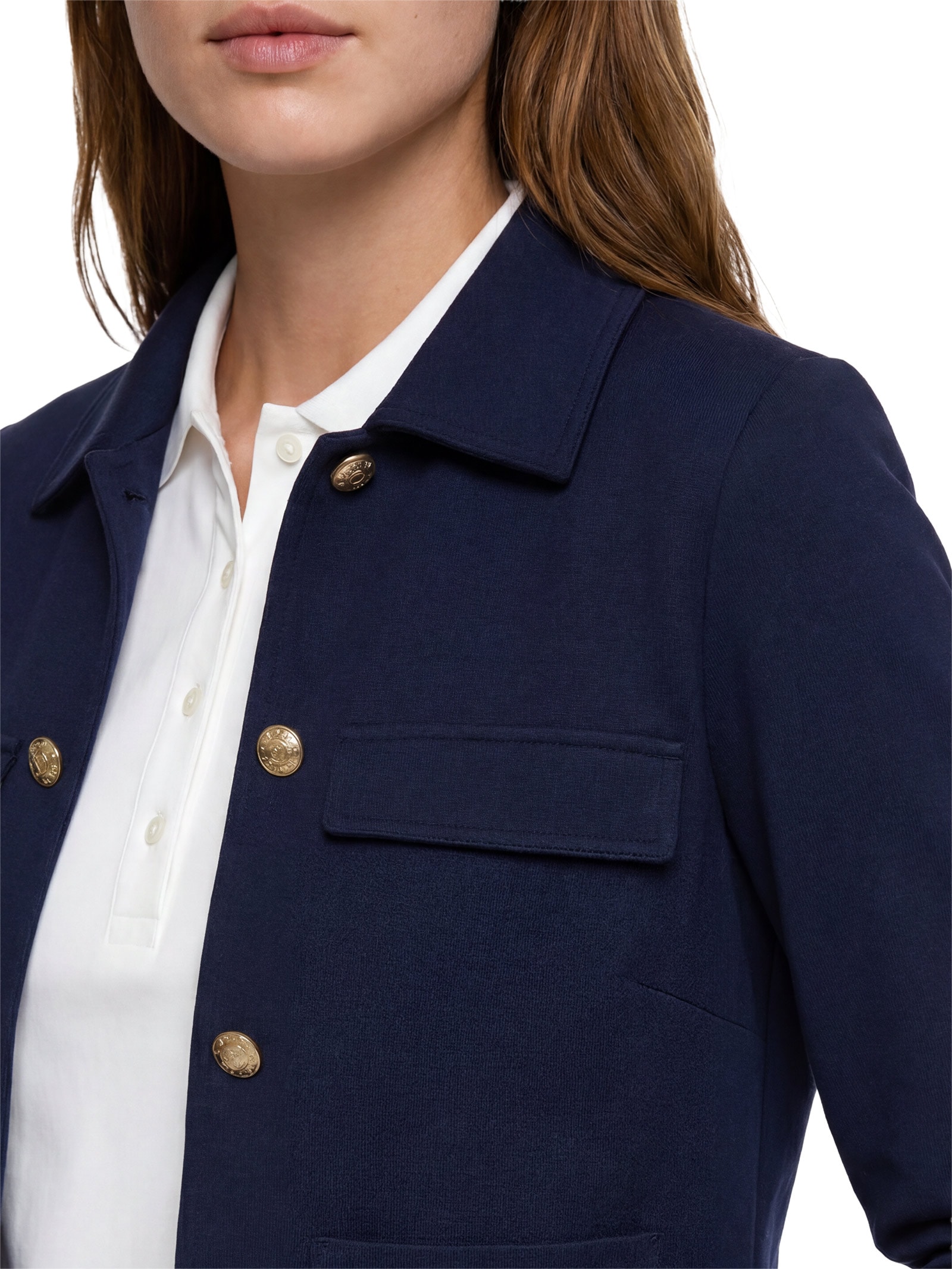 Jaqueta Feminina  Ponte LS Novelty Band – Azul Tommy Hilfiger