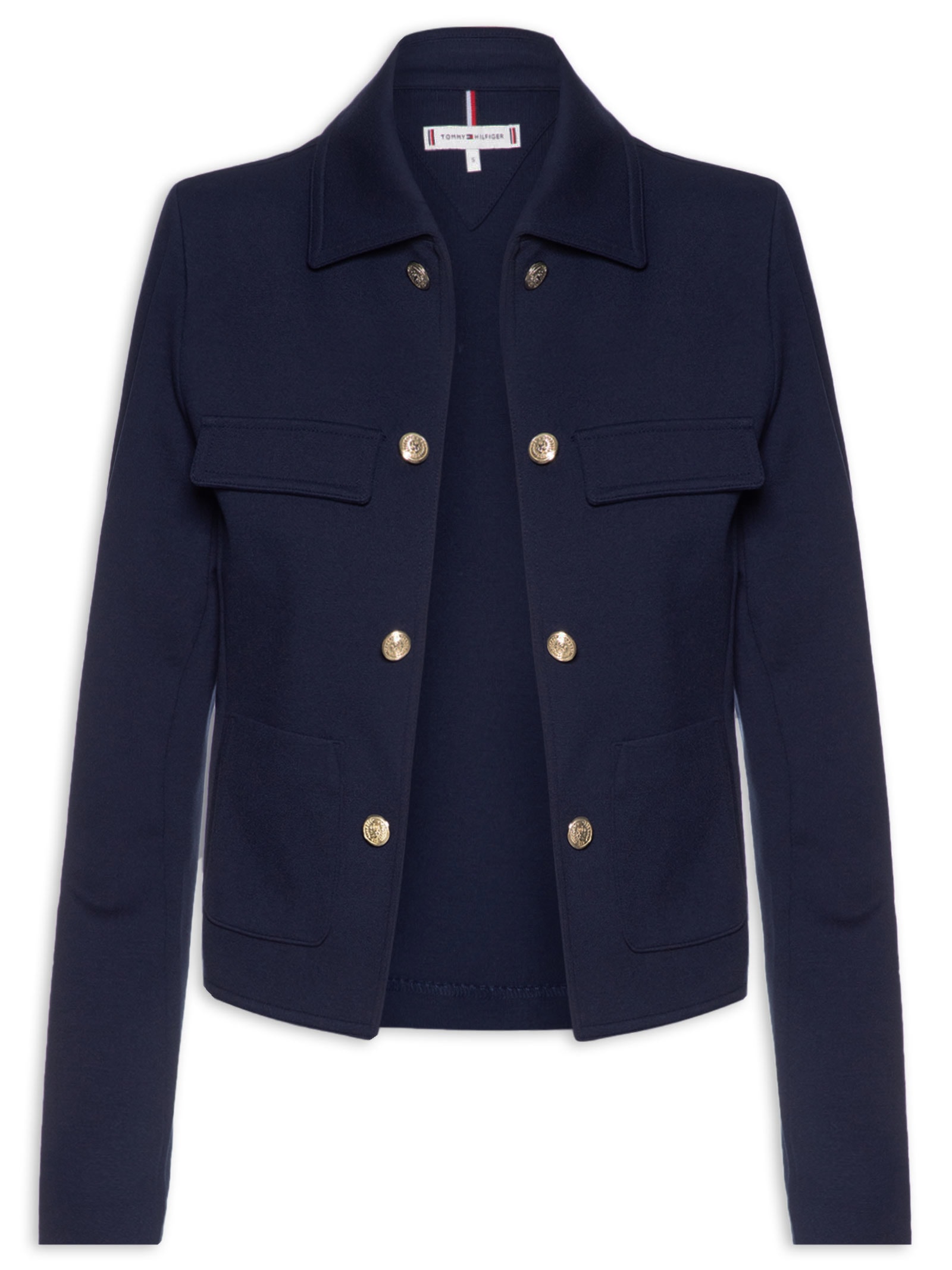 Jaqueta Feminina  Ponte LS Novelty Band – Azul Tommy Hilfiger