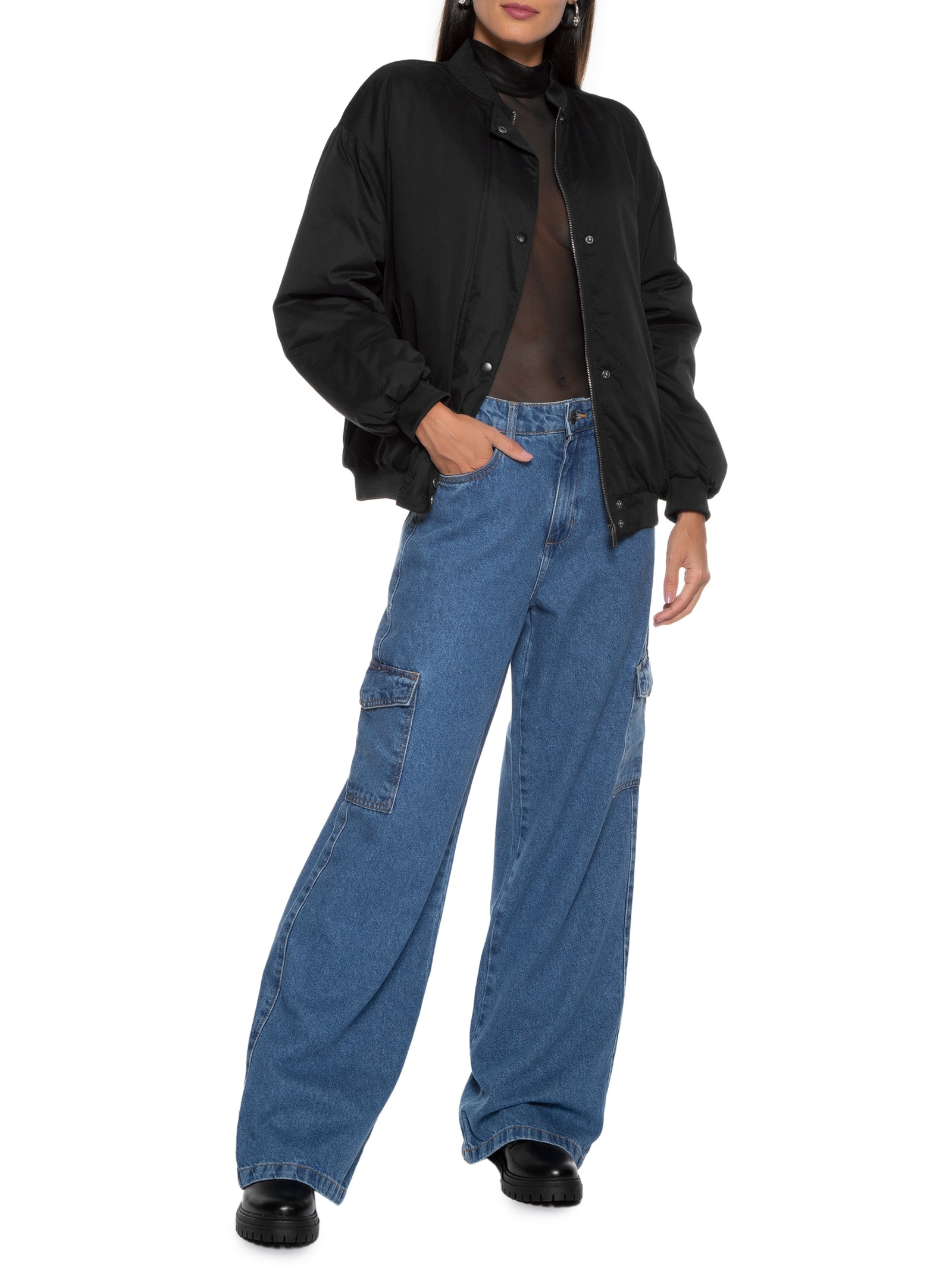 Jaqueta Feminina Preto Dzarm