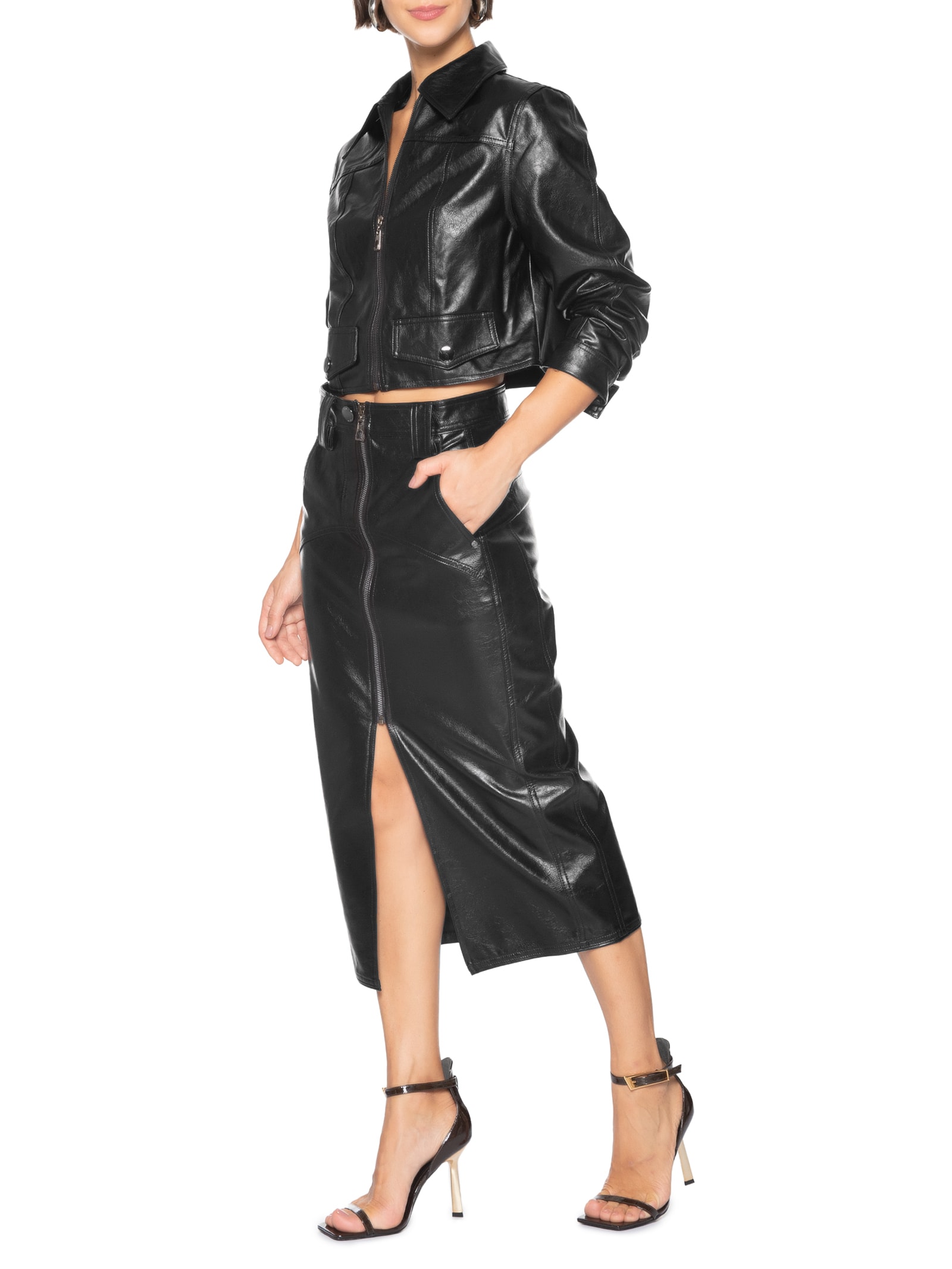 Jaqueta Feminina Preto Open