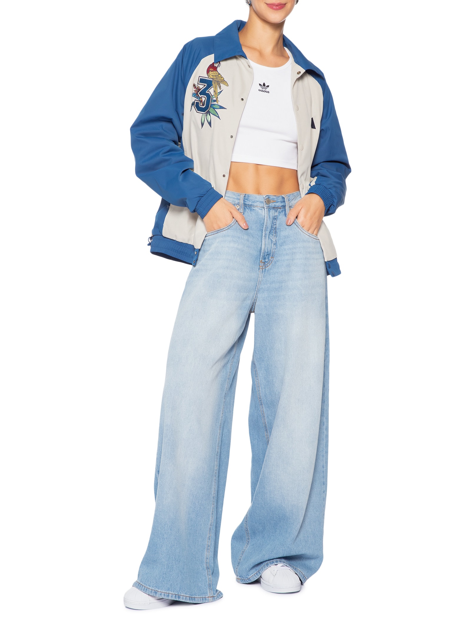 Jaqueta Feminina PRM Azul Adidas + Farm