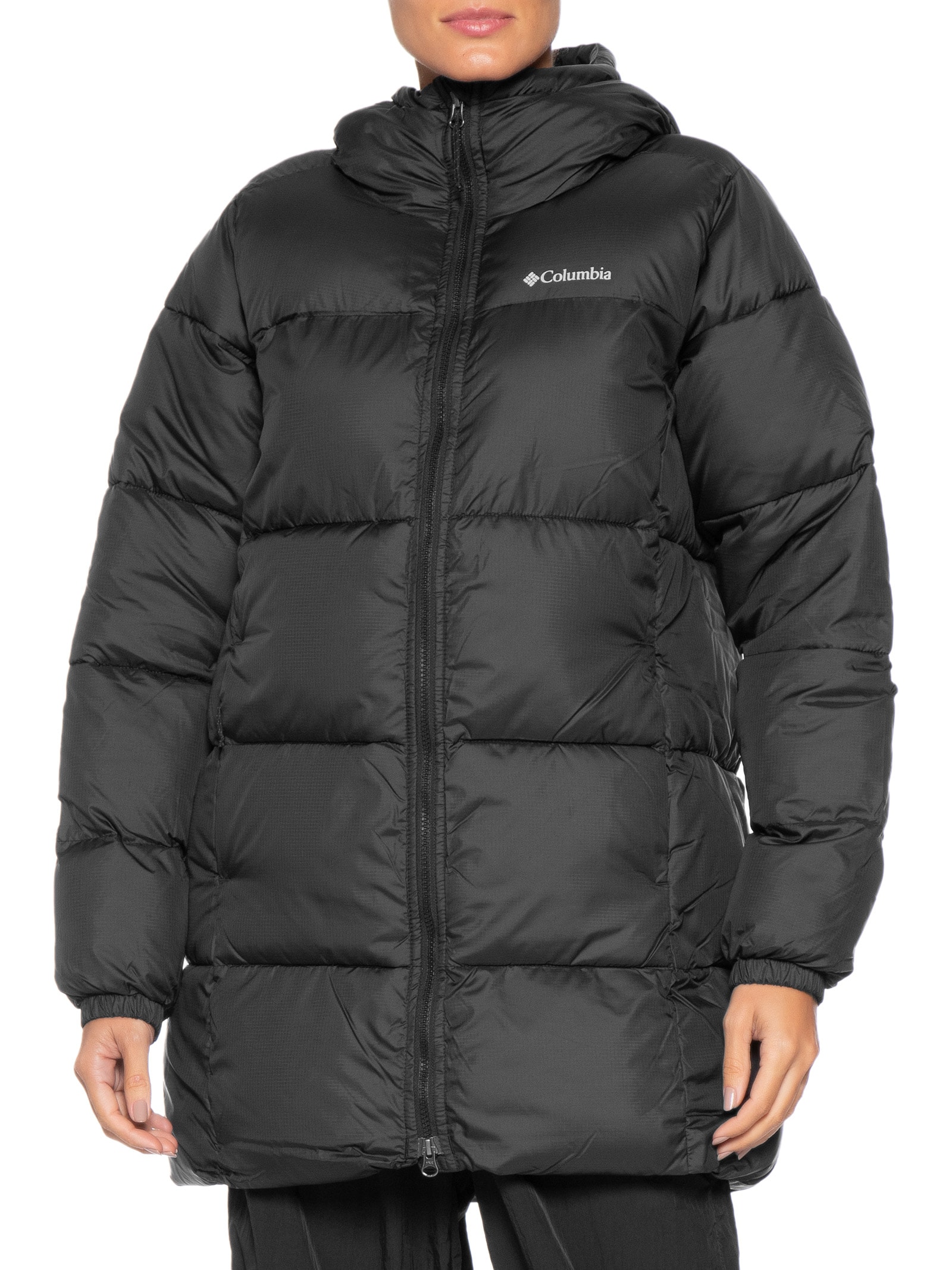 Jaqueta Feminina Puffect II Mid Hooded Preto Columbia