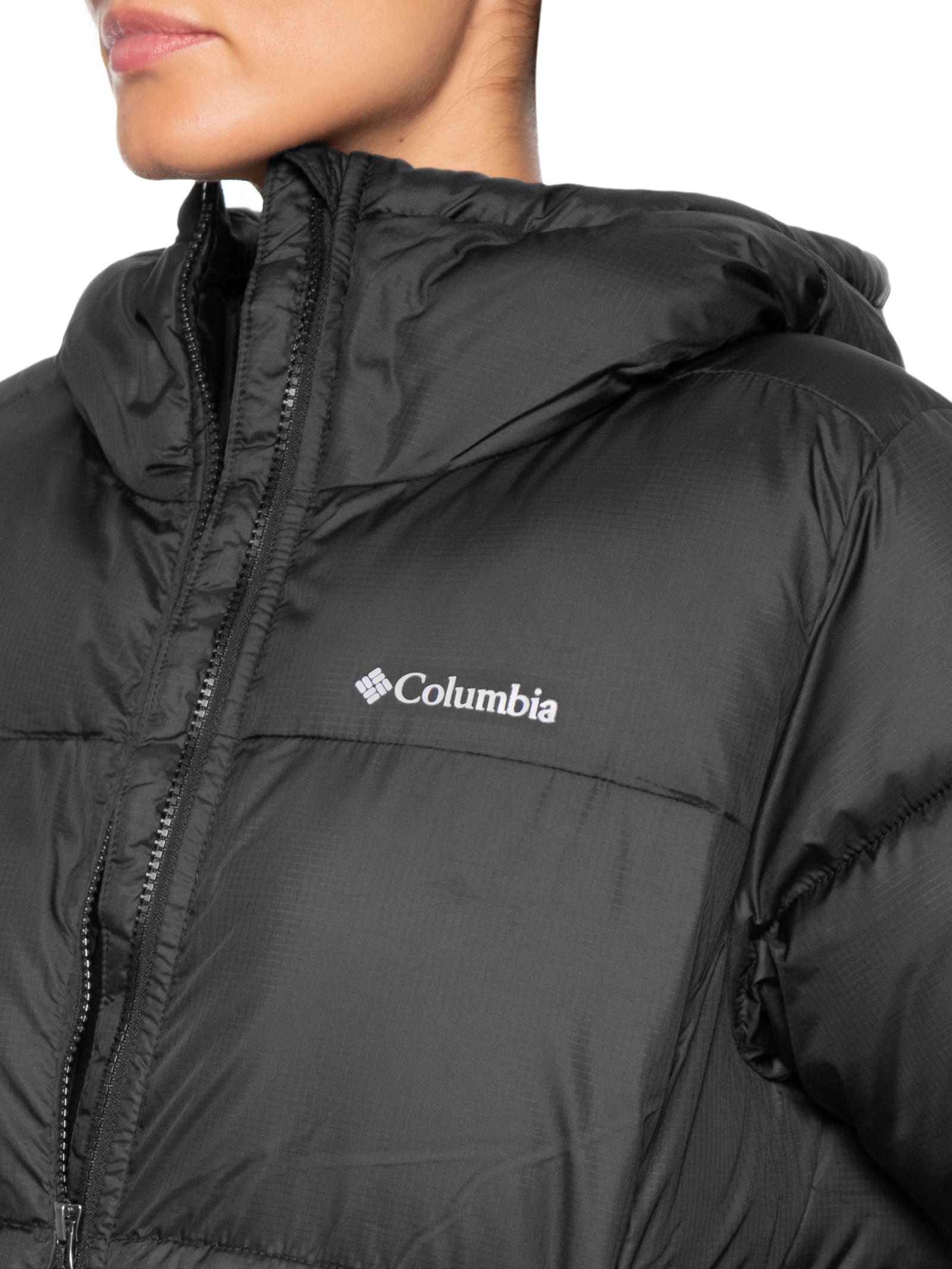 Jaqueta Feminina Puffect™ II Mid Hooded – Preto Columbia