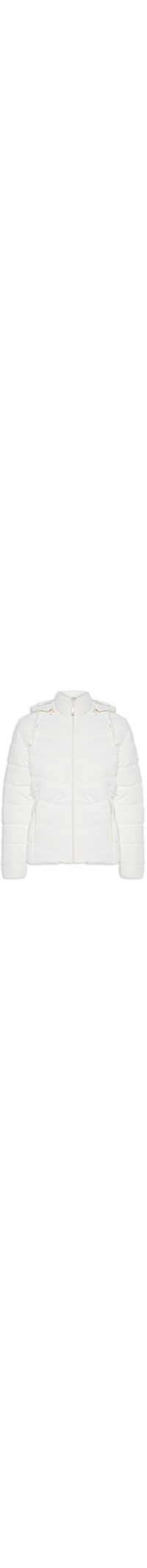 Jaqueta Feminina Puffer Com Bolso - Off White