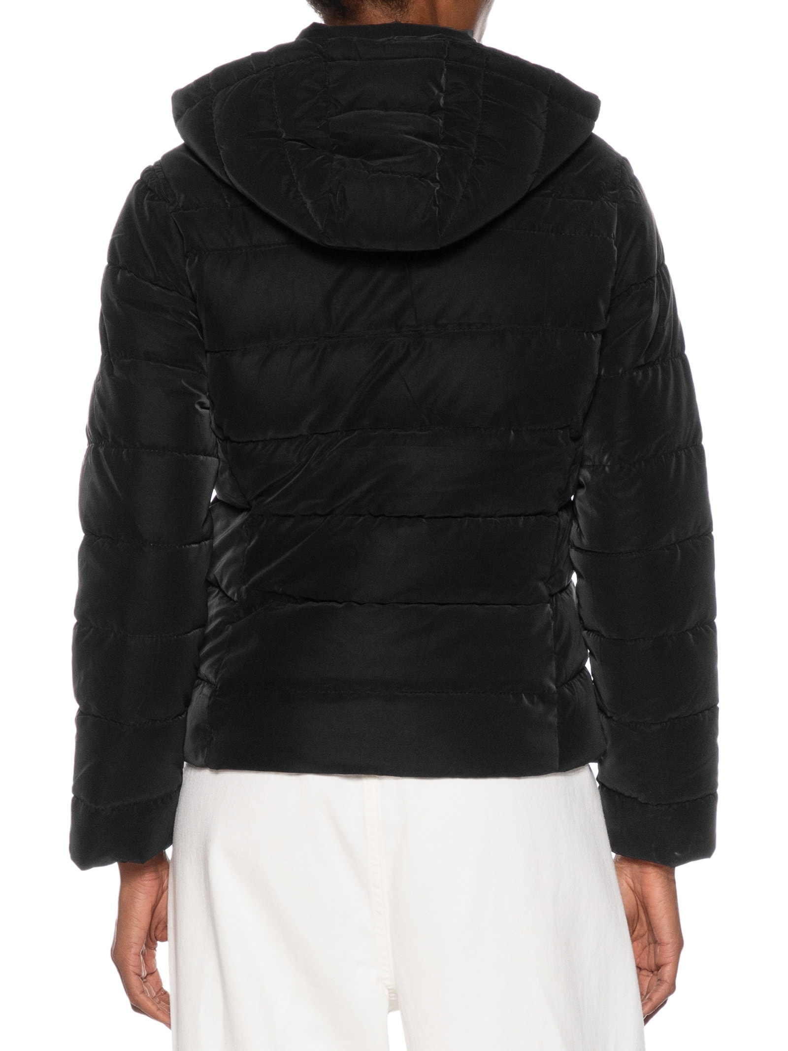 Jaqueta Feminina Puffer Com Bolso Preto Basiq