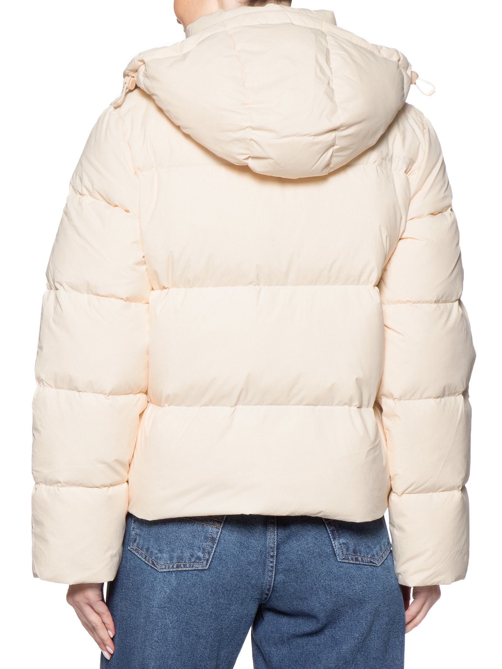 Jaqueta Feminina Puffer Com Capuz Bege Lacoste