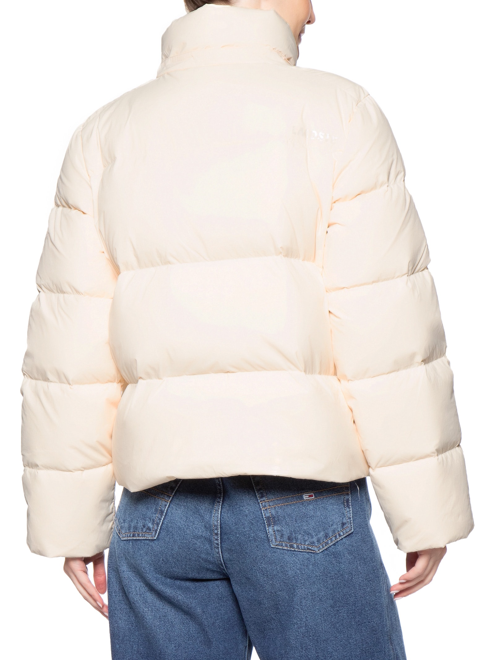 Jaqueta Feminina Puffer Com Capuz Bege Lacoste