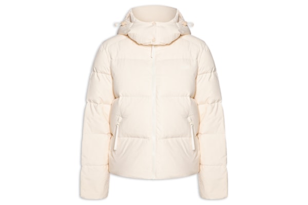 Jaqueta Feminina Puffer Com Capuz - Bege