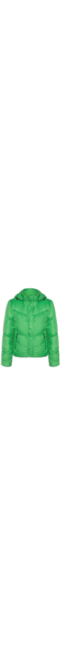 Jaqueta Feminina Puffer Com Capuz Removível - Verde