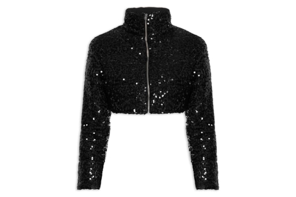 Jaqueta Feminina Puffer Cropped - Preto