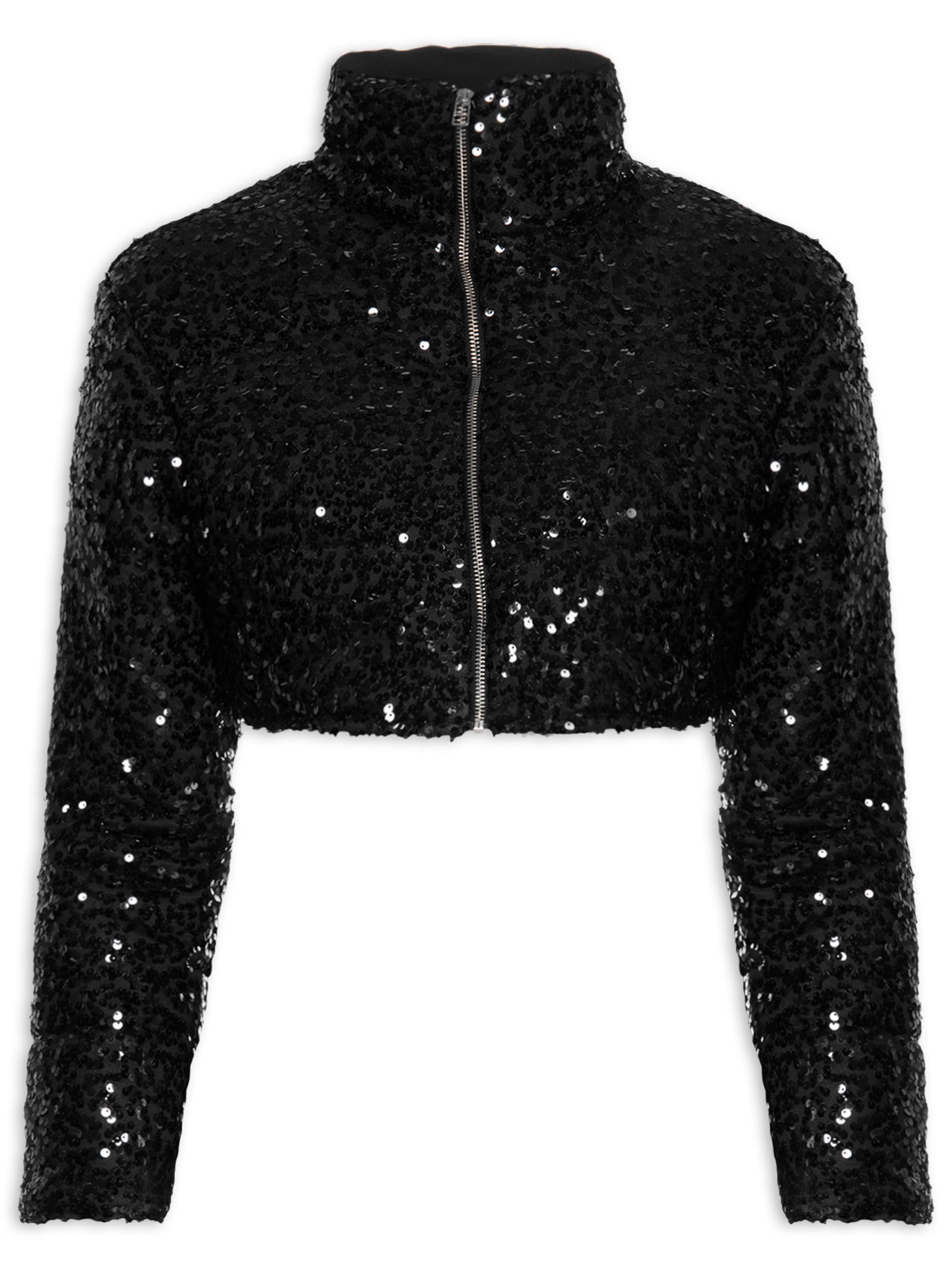 Jaqueta Feminina Puffer Cropped Preto My Favorite Things