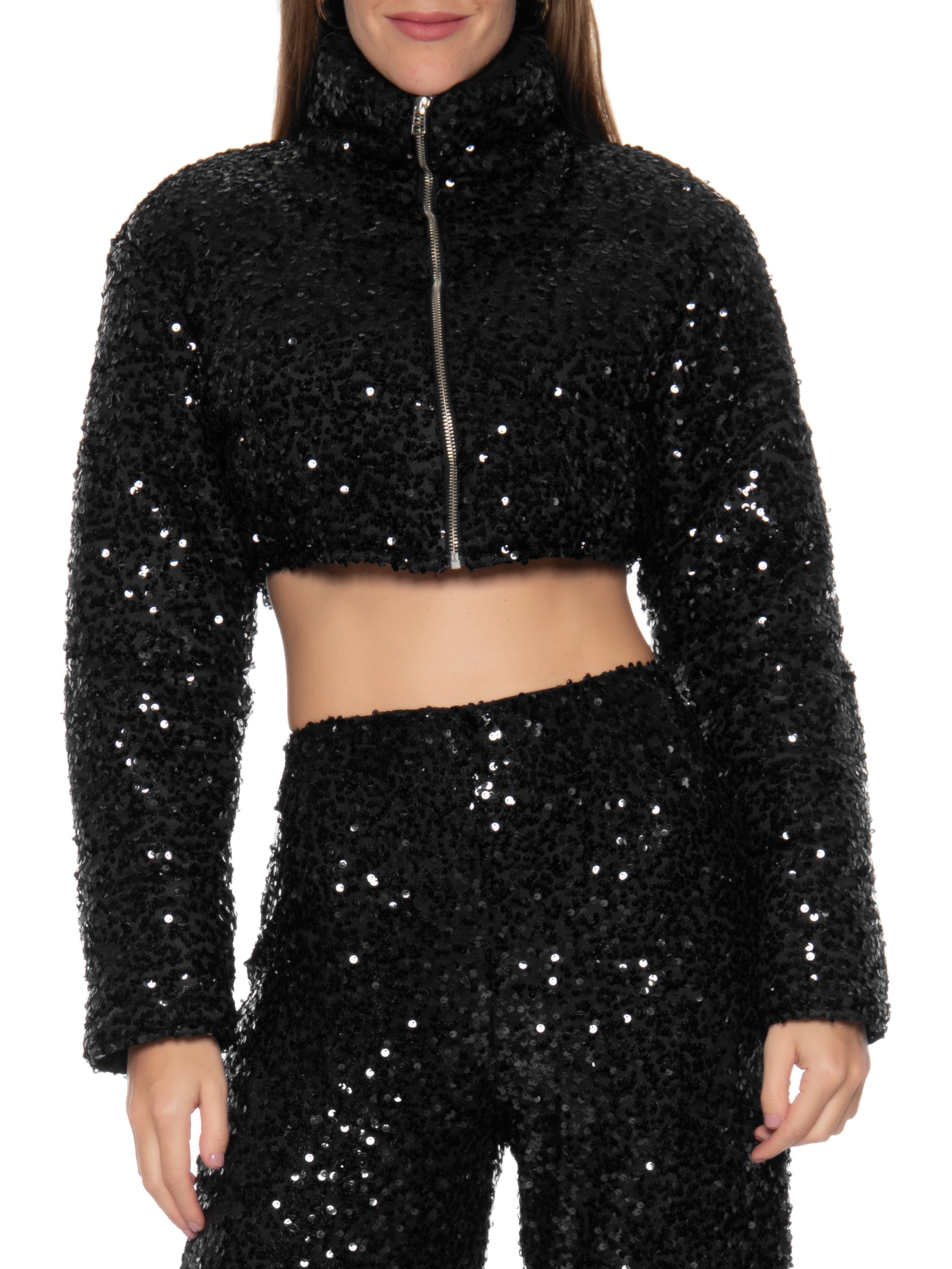 Jaqueta Feminina Puffer Cropped Preto My Favorite Things