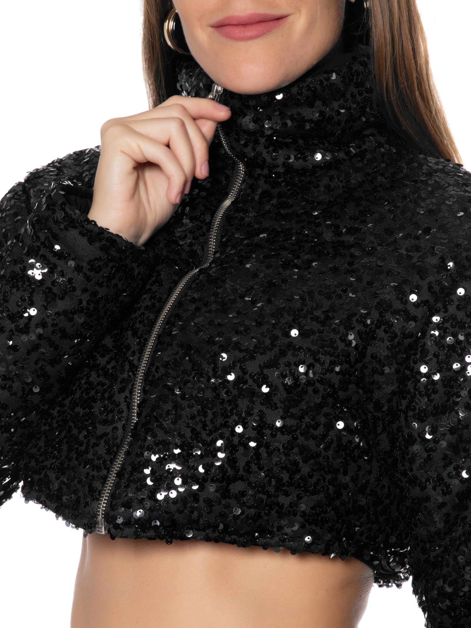 Jaqueta Feminina Puffer Cropped Preto My Favorite Things