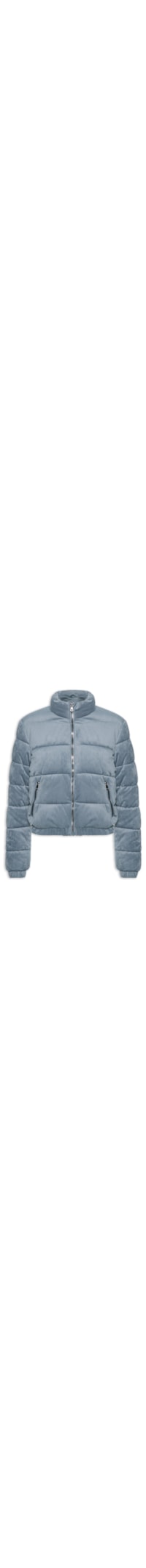 Jaqueta Feminina Puffer Em Cotelê - Azul
