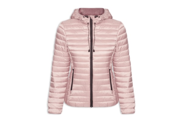 Jaqueta Feminina Puffer Forrada Com Gorro Destacável - Rosa