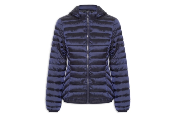 Jaqueta Feminina Puffer Gorro Destacável - Azul