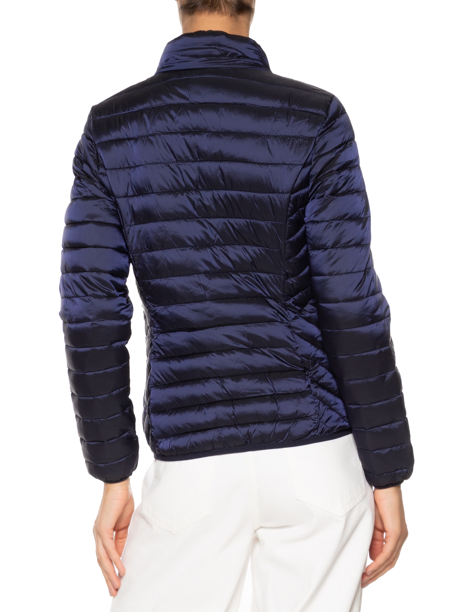 Jaqueta Feminina Puffer Gorro Destacável Azul Basiq